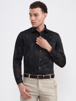JadeBlue - Black Printed Formal Shirt