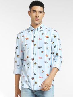 Jack & Jones - Blue All Over Print Full Sleeves Shirt