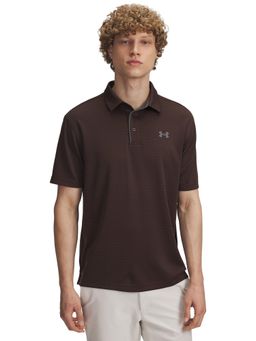 Under Armour - Brown Polyester Half Sleeves Polo T-Shirt
