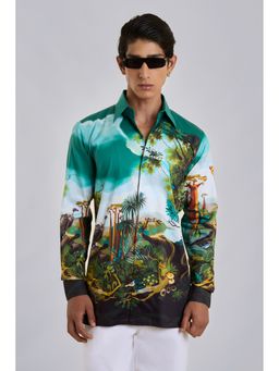Loudless - Emerald Graphic Printed Shirt