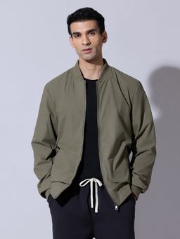 SHOWOFFFF - Olive Lightweight Zip-Up Jacket