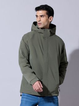 SHOWOFFFF - Green Hooded Zip-Up Jacket