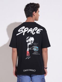 SHOWOFFFF - Graphic Print Black Artwork Detail T-Shirt