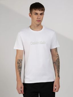 Calvin Klein - White Logo Slim Fit Cotton T-Shirt