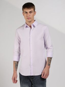 Calvin Klein - Lavender Solid Slim Fit Cotton Shirt