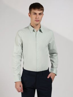 Calvin Klein - Green Solid Regular Fit Cotton Shirt
