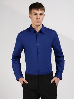 Calvin Klein - Blue Solid Regular Fit Cotton Shirt