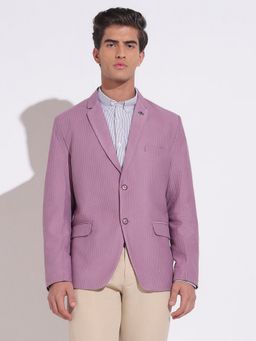 SHOWOFF - Lavender Corduroy Solid Slim Fit Blazer