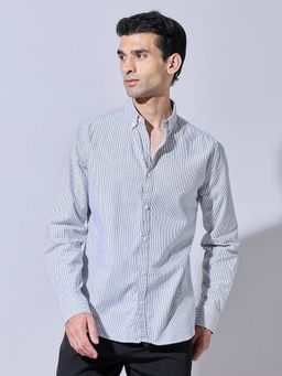 SHOWOFFFF - Striped White Regular Fit Shirt