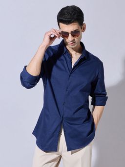 SHOWOFF - Blue Casual Regular Fit Shirt