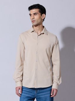 SHOWOFFFF - Beige Casual Regular Fit Shirt