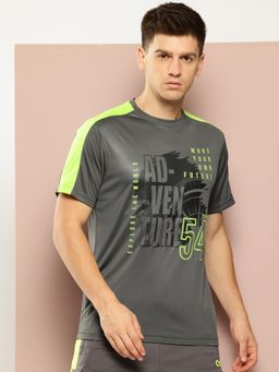 Club York - Grey Printed Activewear T-Shirt