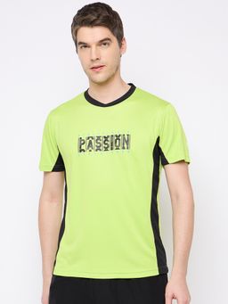 Club York - Neon Green Colorblocked Activewear T-Shirt