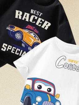 Googo Gaaga - Multi-Color Kids Printed Half Sleeve T-shirt (Pack of- 2)