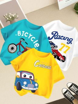 Googo Gaaga - Multi-Color Kids Printed Half Sleeve T-shirt (Pack of 3)