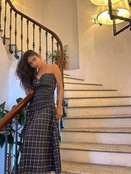 APPAPOP - Gerica Checkered Slit Dress