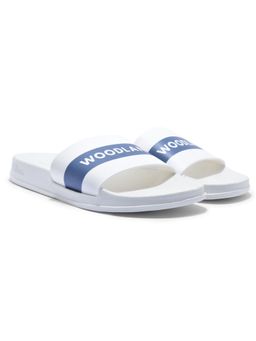 WOODLAND - White Lightweight Comfortable Sliders for Mens