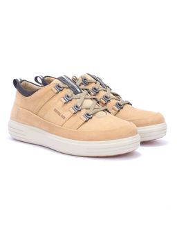 WOODLAND - Men Beige Lace Up Lightweight Breathable Comfortable Sneakers