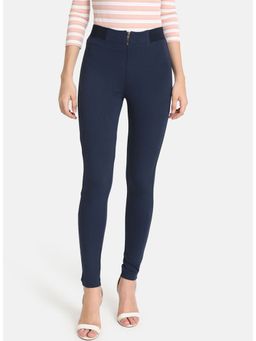 Kazo - Navy Blue Skinny Jegging with Zip Detail