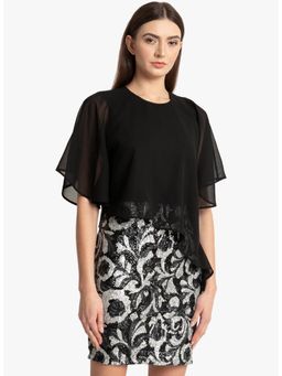 Kazo - Georgette Overlay with Sequin Mini Dress