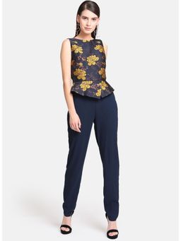 Kazo - Jacquard Gold Print Jumpsuit