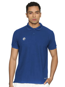 Omtex - King Polo T-shirt With Collar, Half Sleeves Rama Blue For Men