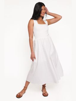 Petal & Pup - White Luana Solid Midi Dress