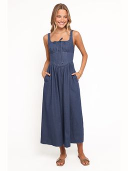 Petal & Pup - Blue Kinslee Solid Midi Dress