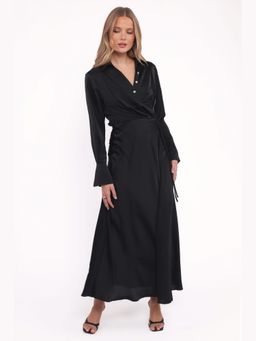 Petal & Pup - Black Verna Long Sleeve Solid Maxi Dress