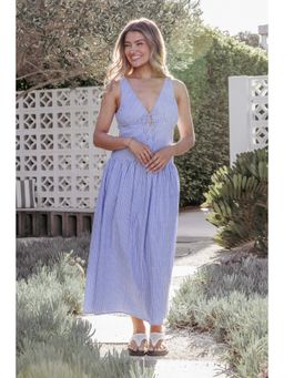 Petal & Pup - Blue Vanessa Stripes Maxi Dress