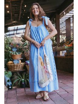 Petal & Pup - Blue Amber Stripes Maxi Dress