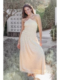 Petal & Pup - Beige Aradia Halter Floral Maxi Dress