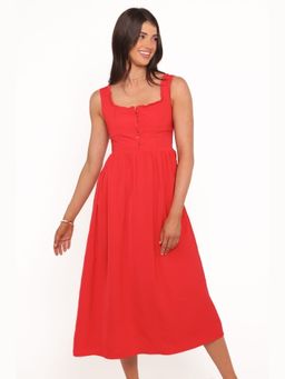 Petal & Pup - Red Melrose Solid Midi Dress