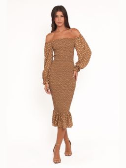Petal & Pup - Brown Sara Floral Midi Dress