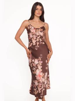 Petal & Pup - Brown Jamila Floral Midi Dress