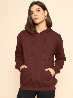 COLOR CAPITAL - Brown Solid Oversized Hoodie