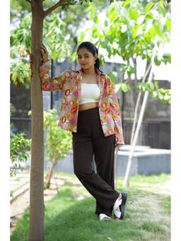 House of Gulab - Green Fruity Wonderland Cotton Full Sleeves Shirt