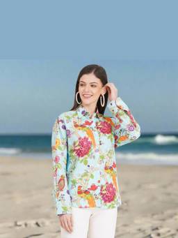 House of Gulab - Blue Full Sleeves Cotton Shirts