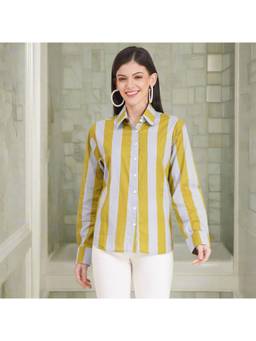 House of Gulab - Women'S Full Sleeves 100% Cotton Multicolor Shirt