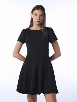 ONLY - Black Polyester Blend Half Sleeves Mini Dress