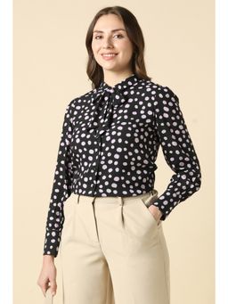 Allen Solly - Black Rayon Full Sleeves Shirt