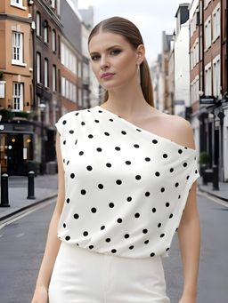 Don’t be basic - White Polyester Half Sleeves Crop Top