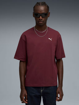 Puma - Wardrobe Essentials Men Burgundy Boxy T-Shirt