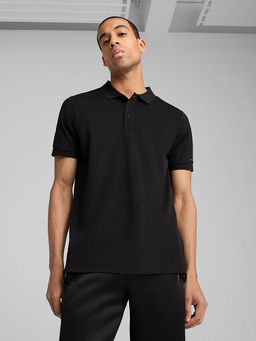 Puma - Porsche Design Men Black Moisture-Wicking Performance Polo T-Shirt