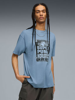 Puma - House Of Graphics Men Blue Relaxed Fit T-Shirt