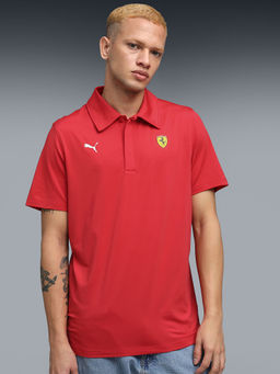 Puma - Ferrari Cloudspun Men Pink Ultra-Soft Polo T-Shirt