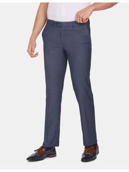 Arrow - Men Blue Hudson Tailored Fit Autoflex Formal Trousers