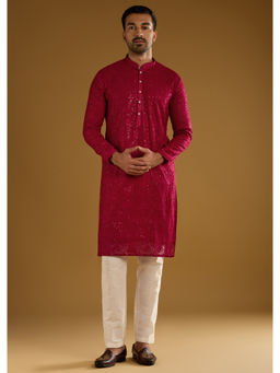 KALKI FASHION - Red Silk Kurta with Pant