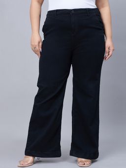 Style Quotient - Plus Size Black High-Rise Stretchable Jeans