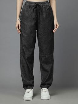 Style Quotient - Black Joggers High-Rise Stretchable Jeans